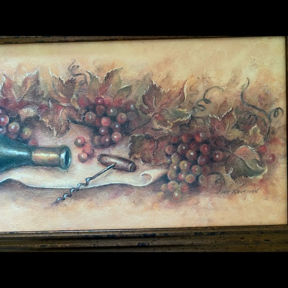 Wall Art- wine bottle with grapes. - Picture 2 of 5